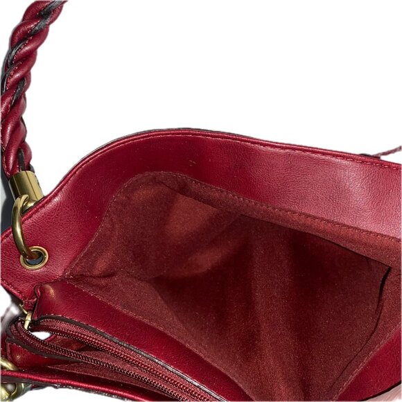 RELIC by Fossil Red Burgundy Leather Shoulder/Handbag Zipper Pockets NWT - Picture 11 of 14